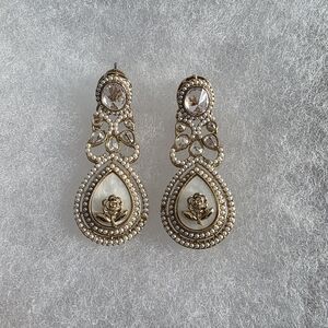 Elegant Gold and Silver Drop Earrings